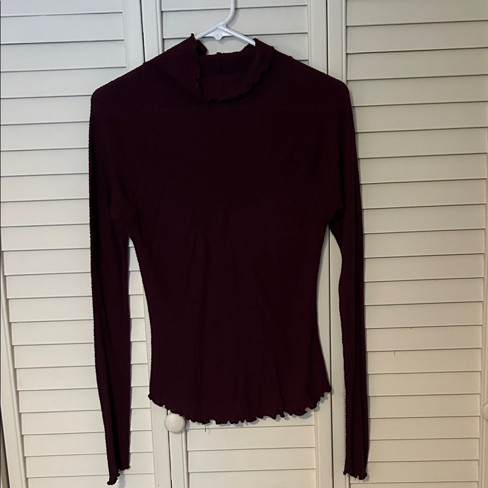 Elegant Maroon Long Sleeve Top